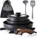 DishDelight Removable Handle Pots and Pans, 10 Piece Cookware Set Non Stick
