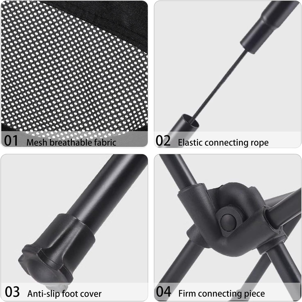 Wind Tour Portable Camping Chair Lightweight Foldable Outdoor Chair for Hiking Camp Backpacking Lawn Beach Fishing Picnic with Carry Bag (High-Back | Black-2)