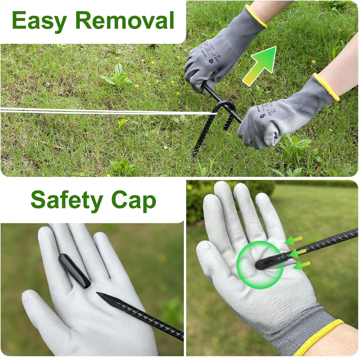 AAGUT Rebar Stakes 12 Inch J Hook, Premium Anti-Rust Tent Stakes for Canopy