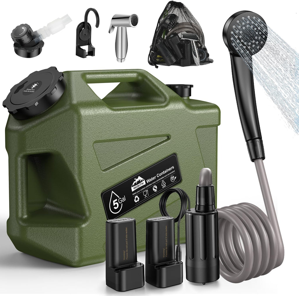 Portable Camping Shower with Water Jug Powerful Spray