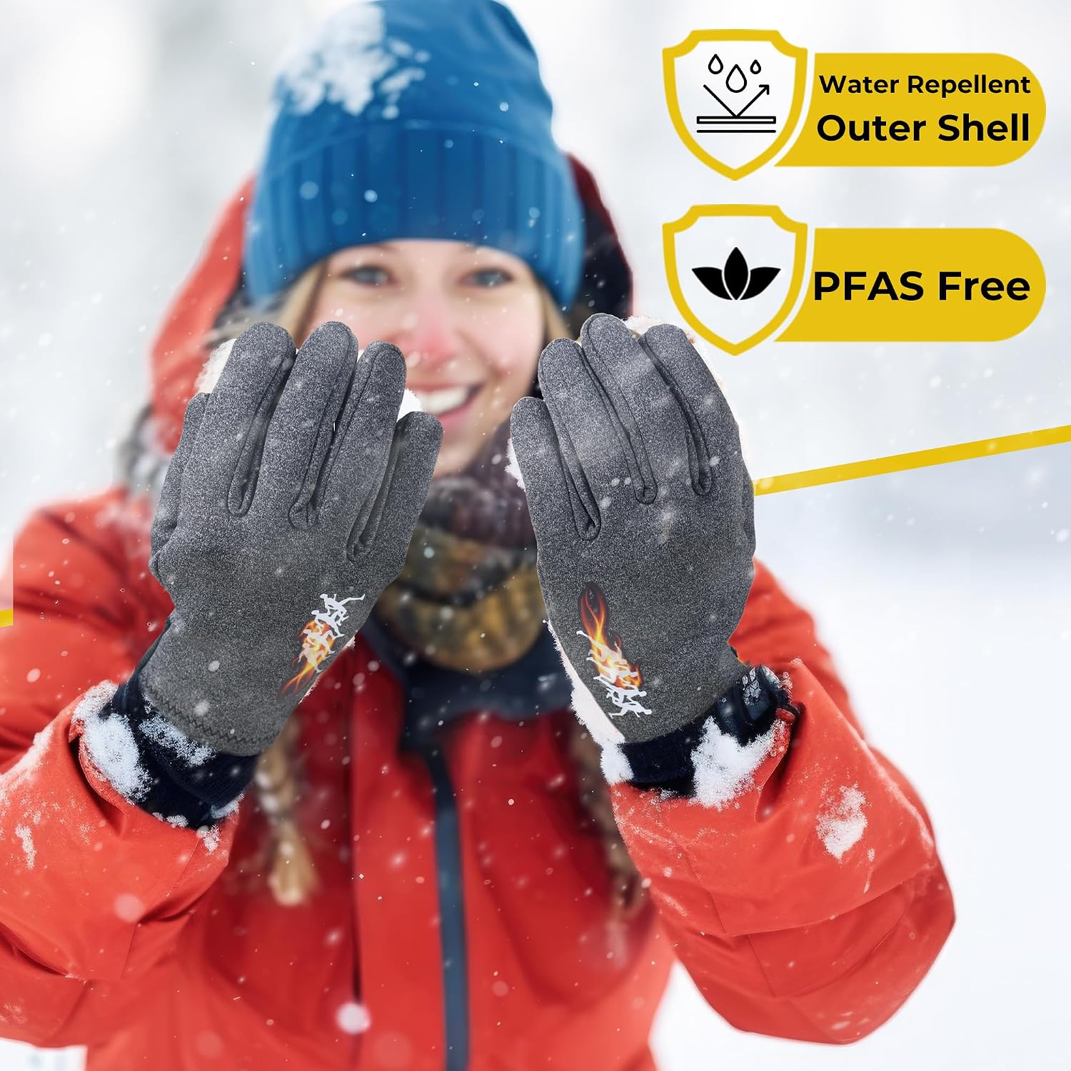 HANDLANDY Lightweight Running Gloves for Women & Men, Touchscreen Gloves with Fleece Lining & Anti-Slip Grip for Cycling, Biking, Commuting & as a Ski Glove Liner