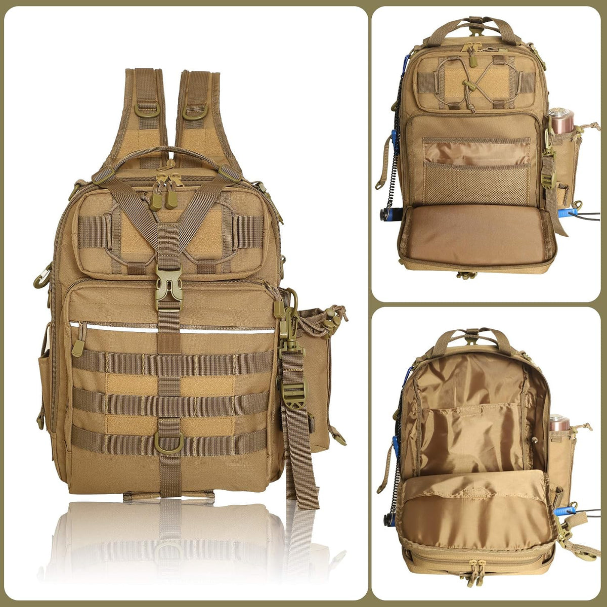 BLISSWILL Outdoor Tackle Bag - Large Water-Resistant Fishing Backpack