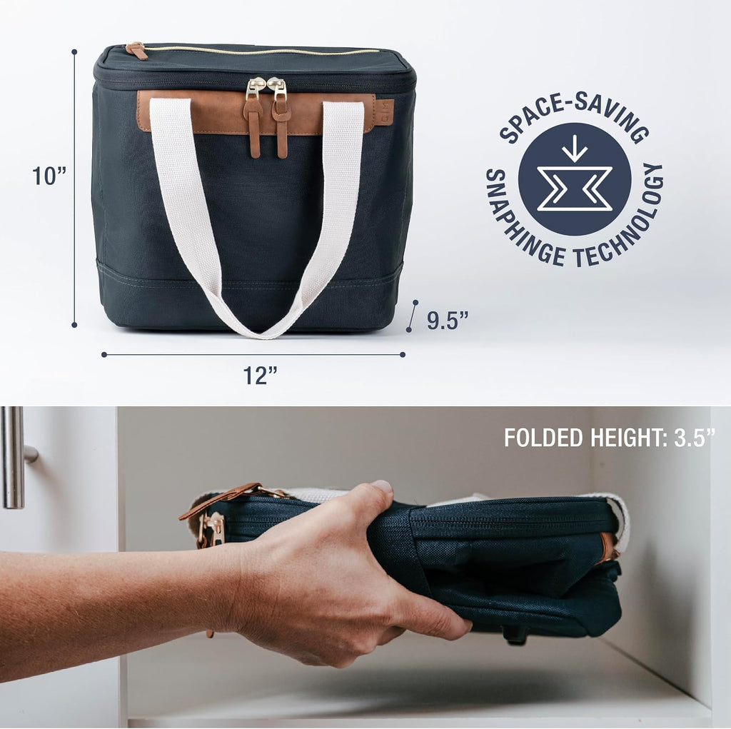 CleverMade Malibu Luxe Collapsible Cooler, 18 Can (25 lbs) - Leeward Navy