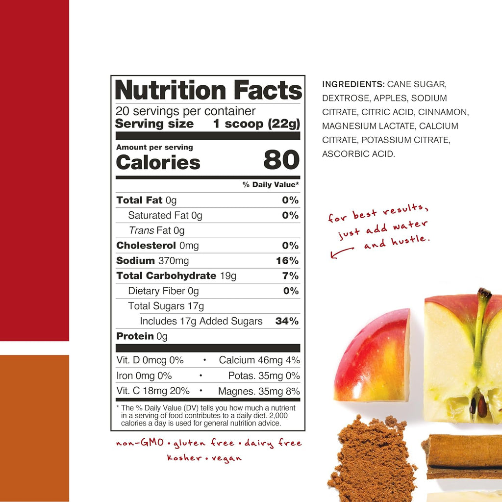 Skratch Labs Hydration Drink Mix – Real‑Fruit Electrolyte Powder for Fast Hydration & Endurance | Apple Cider | 20 Servings | Vegan, Non‑GMO, Clean Ingredients