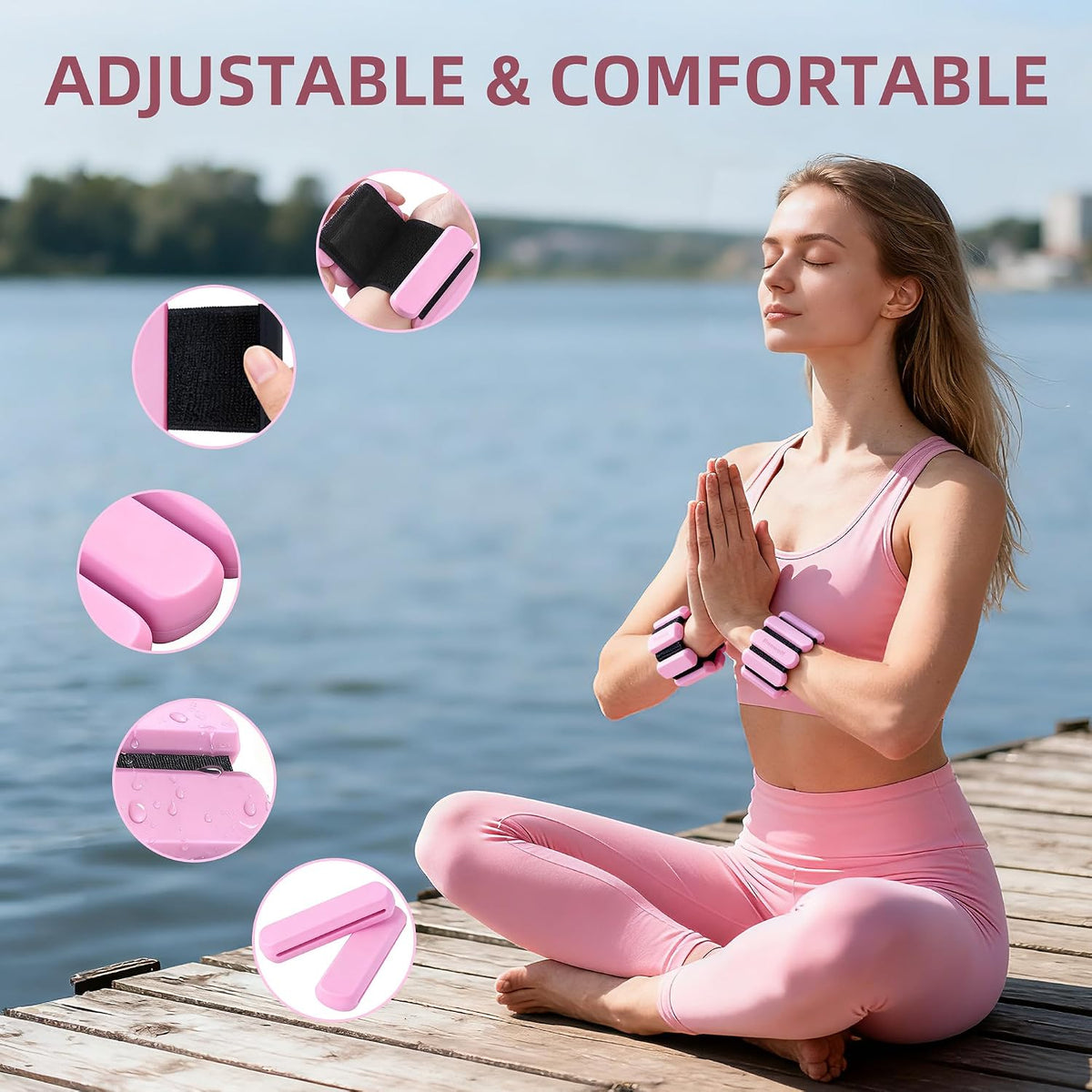Wrist Ankle Weights for Women Men, Arm & Legs Weights, 2lbs/Pair