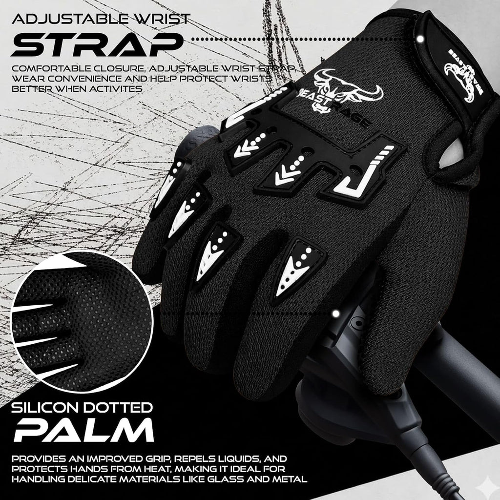 BEAST RAGE Youth Motocross Gloves – Motocross & BMX for Dirt Bike & Riders | Boys &Girls Gear | Non-Slip Grip, Breathable Lightweight for Youth Training Cycling Gloves