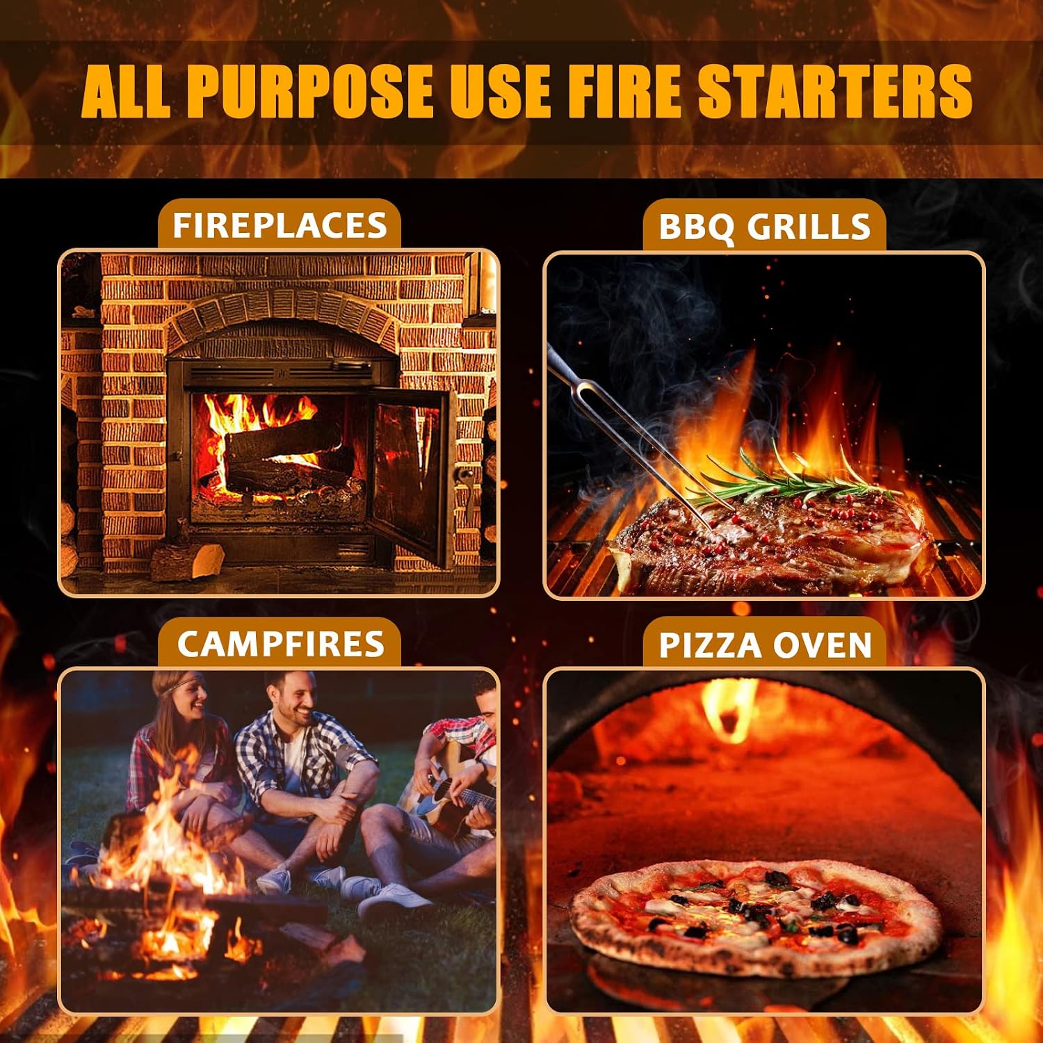Realcook Natural Fire Starters for Fireplaces: Upgraded 108