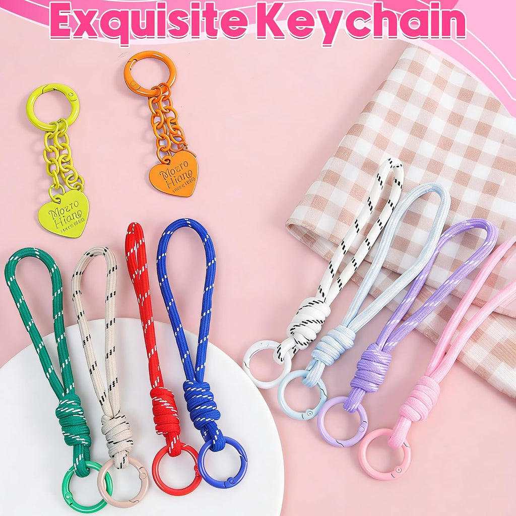 100 Pcs Round Carabiner Keychain Rings Bulk-10 Colors Metal Key Ring Clips Spring O Rings for DIY Keychain Making Supplies, Purse Bag Charms, Lanyard, Crafts (0.9 Inch, Assorted Colors)