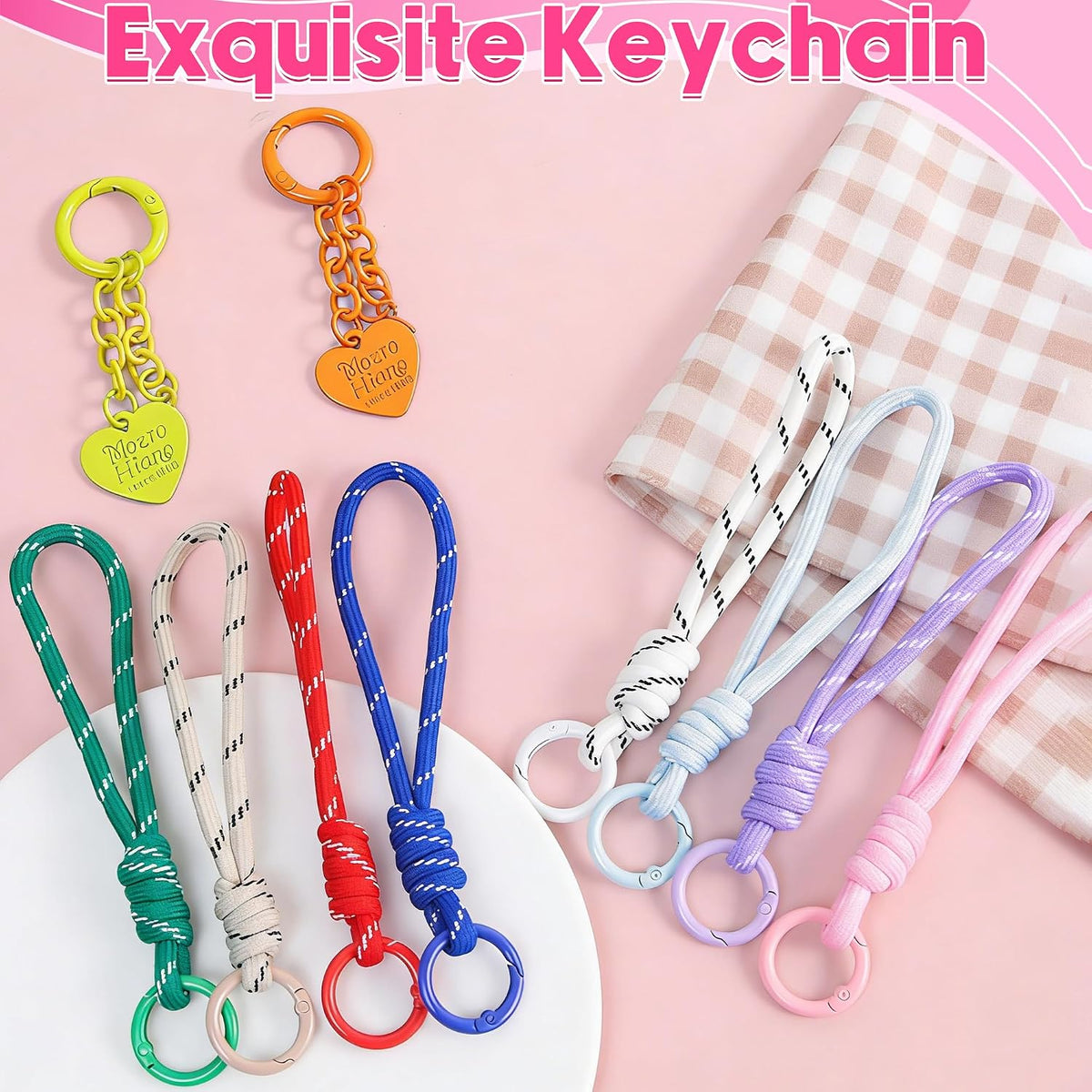 100 Pcs Round Carabiner Keychain Rings Bulk-10 Colors Metal Key Ring Clips Spring O Rings for DIY Keychain Making Supplies, Purse Bag Charms, Lanyard, Crafts (0.9 Inch, Assorted Colors)