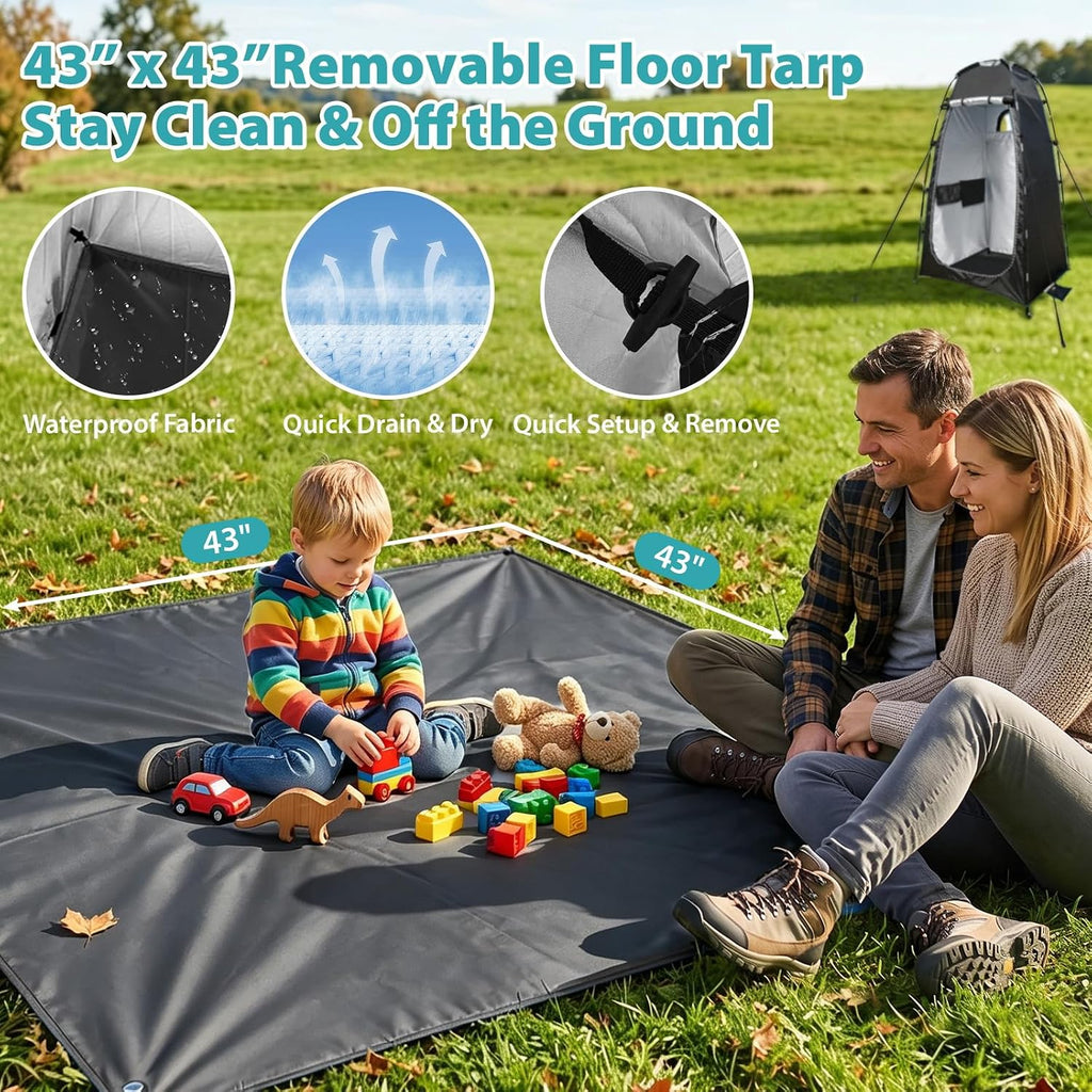Shower Tent for Camping,82.7” Tall, UPF 50+ Portable Privacy Sun Shelter