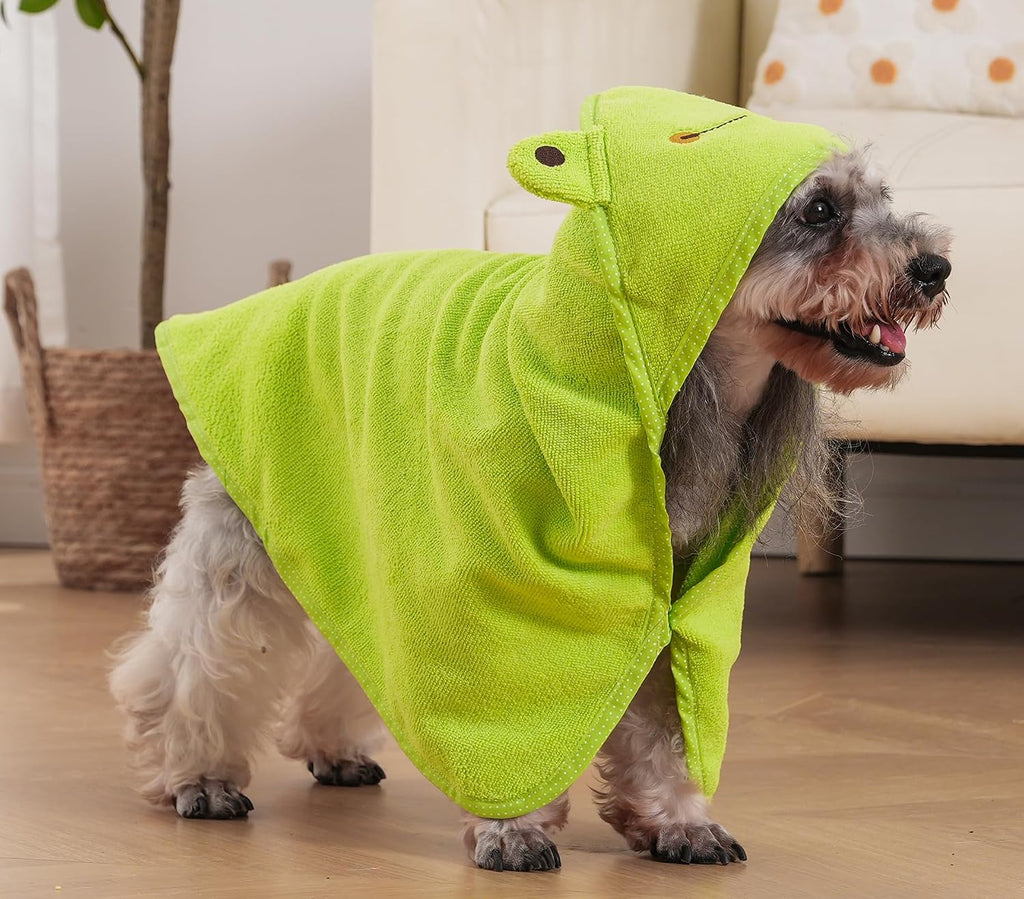 Dog Hooded Bathrobe Towel Fast Drying Absorbent Bath Warm Blanket