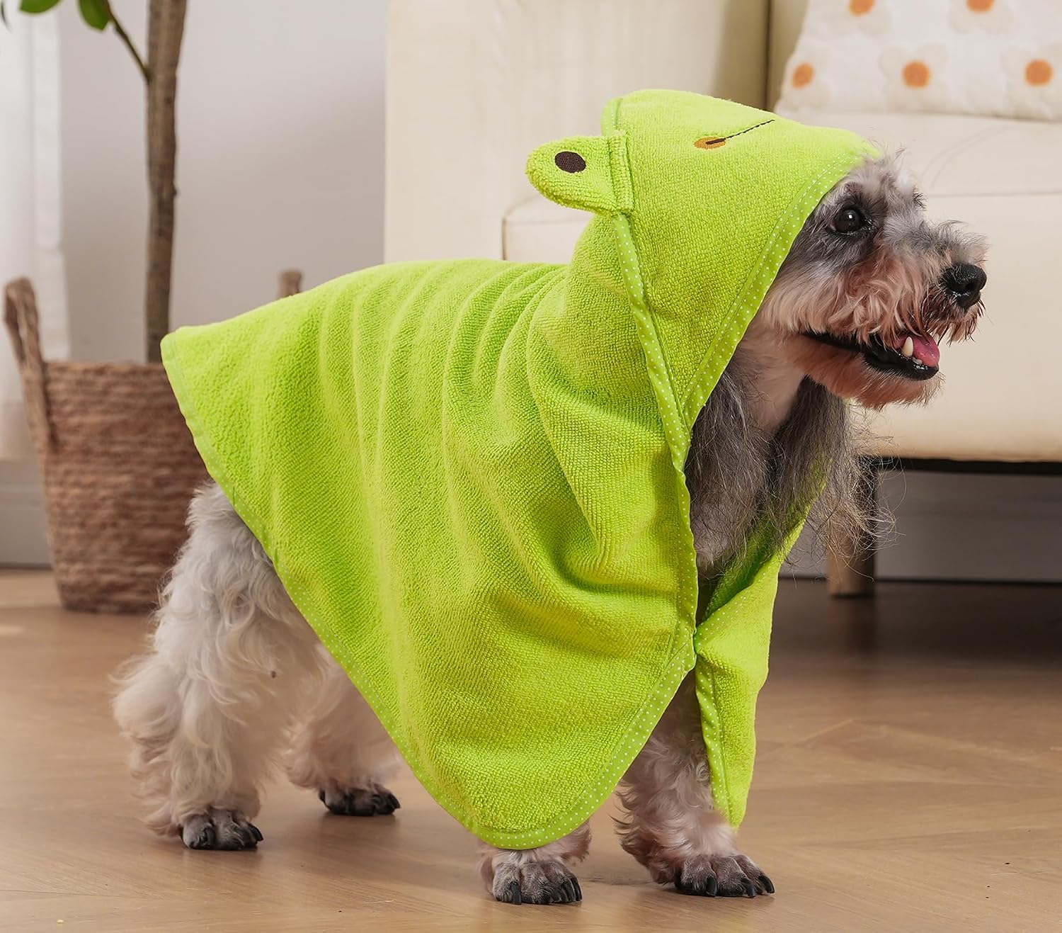 Dog Hooded Bathrobe Towel Fast Drying Absorbent Bath Warm Blanket