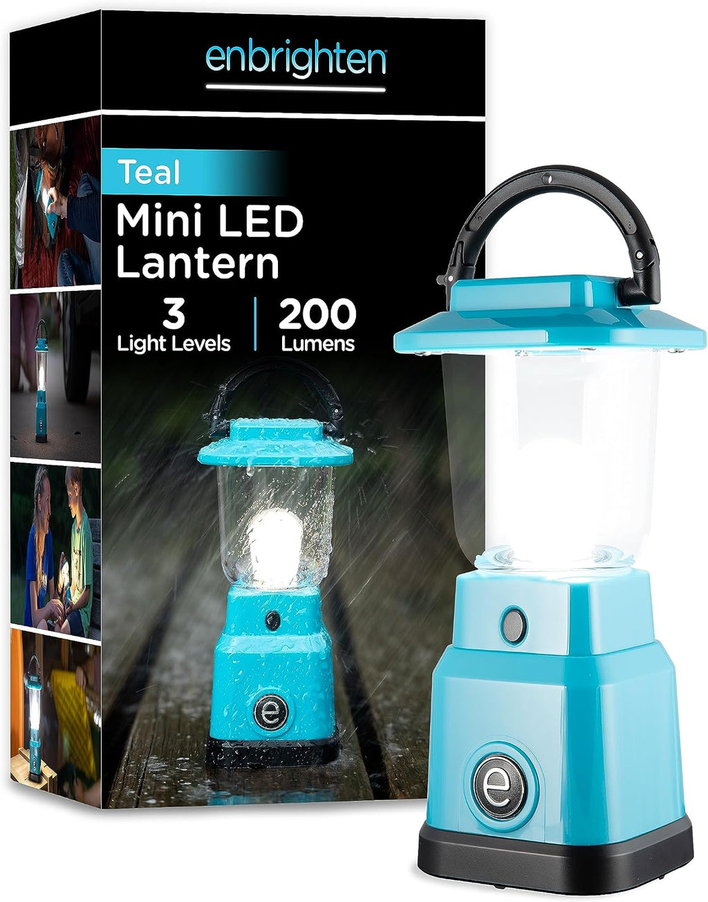 Enbrighten LED Mini Camping Lantern, Battery Powered, 200 Lumens, 40 Hour Runtime, 3 Modes, Night Light for Kids, Ideal for Hiking, Outdoors, Emergency, Snow, Hurricane and Storm