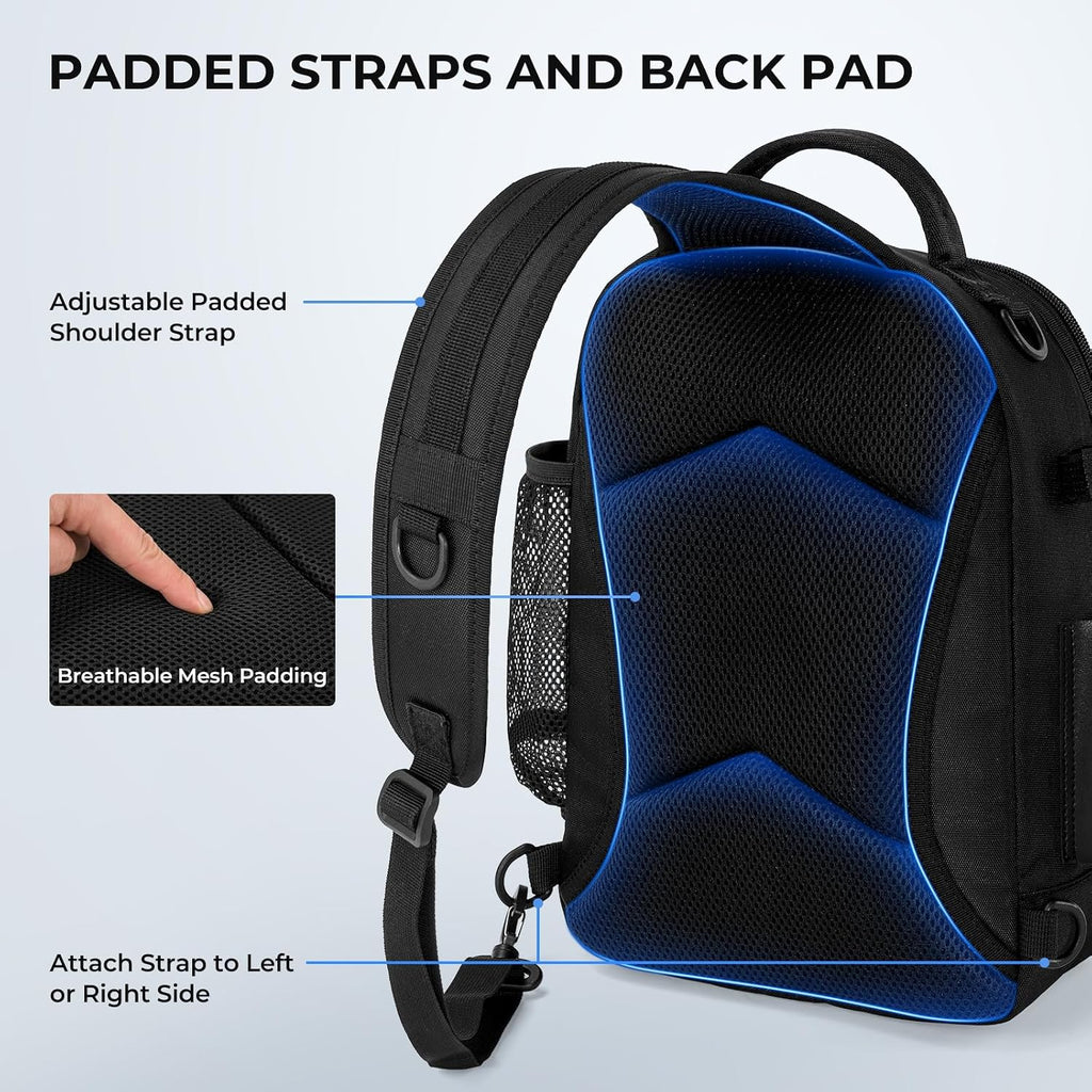 KastKing BaitSpace Fishing Sling Bag, Fishing Backpack with Rod Holder