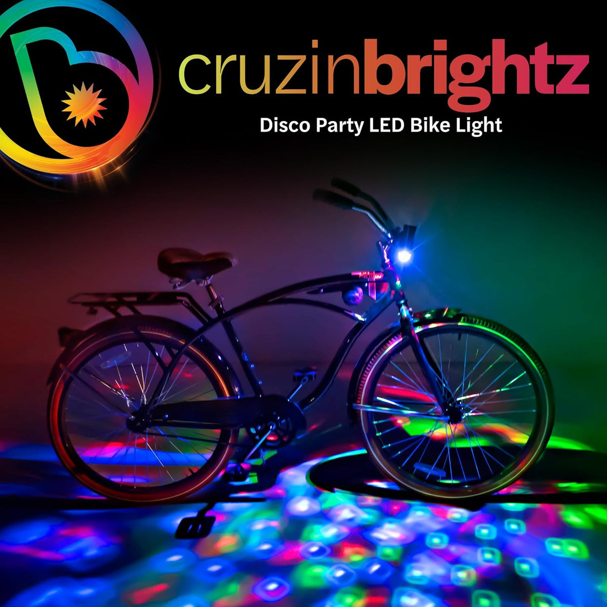 Brightz Disco Bike Lights, RGB LED Bicycle Light for Burning Man