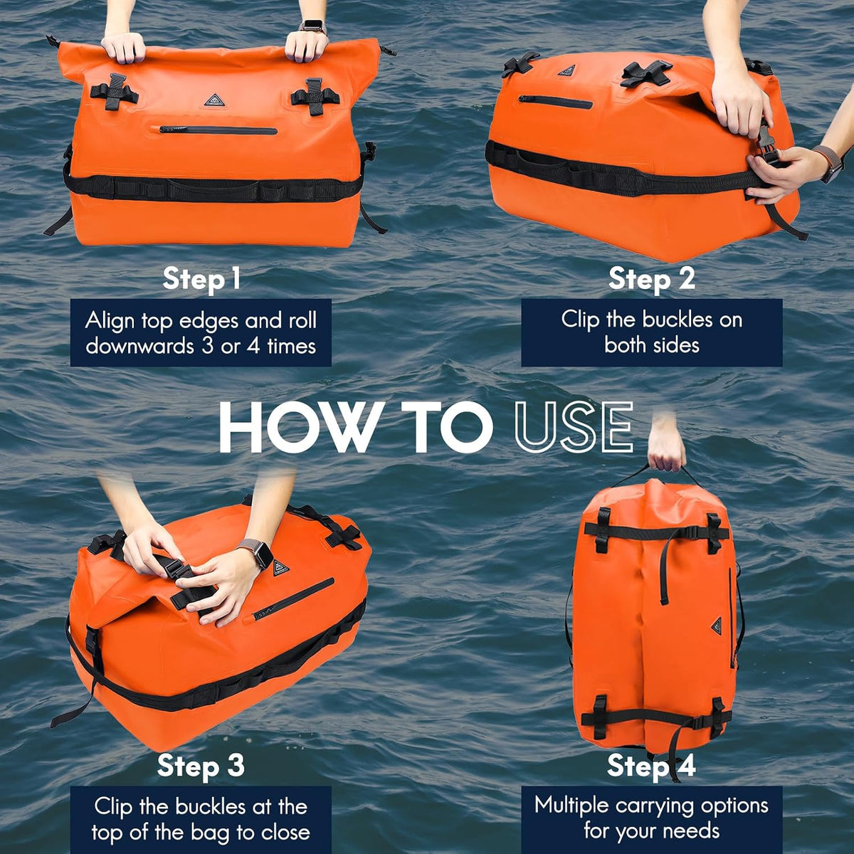 Haimont IPX7 Waterproof Roll-Top Dry Duffel Backpack Bag