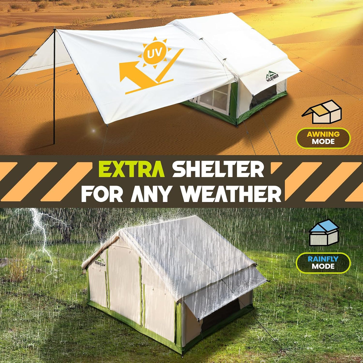 Inflatable Tent with Skylight & Stove Jack,Blow Up Tents, Hot Tent