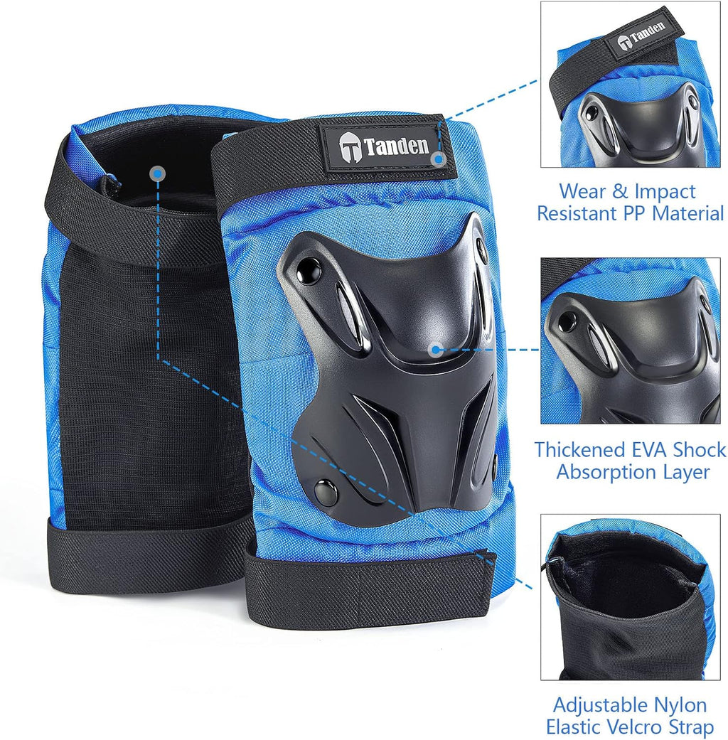 Tanden Skating Protective Gear Knee and Elbow Pads Wrist Guards for Roller Skating Skateboarding, Skate Pads Adult Knee Pads