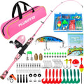 PLUSINNO Kids Fishing Pole with Spincast Reel Telescopic Fishing Rod Combo Full Kits for Boys, Girls, and Adults