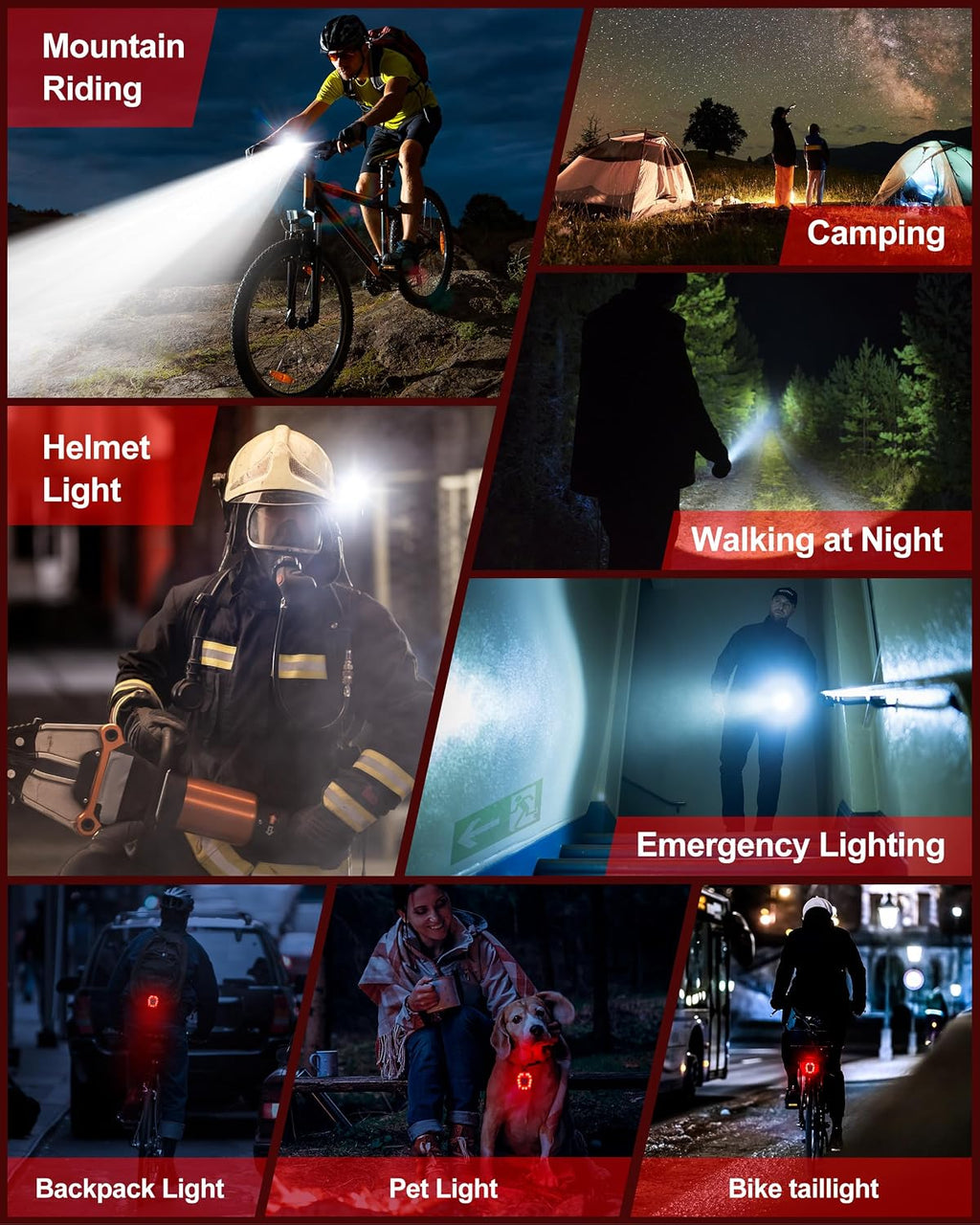 High Lumen Bike Light Set, Prasky Rechargeable Bicycle Lights Front and Rear, Super Bright LED Bike Headlight, IP65 Waterproof Multiple Modes Road Mountain Bike Lights for Night Riding - Blue