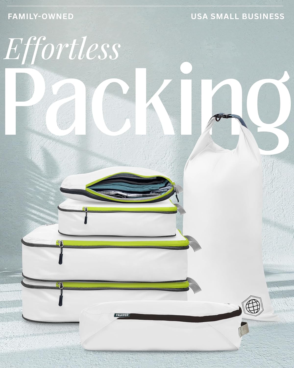 TRIPPED Travel Gear Compression Packing Cubes for Carry-On Travel 6-Pack