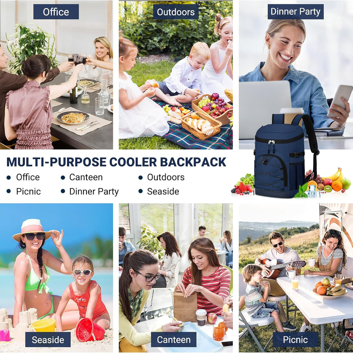 Cooler Backpack, Soft Leak Proof Backpack Coolers for Men Women