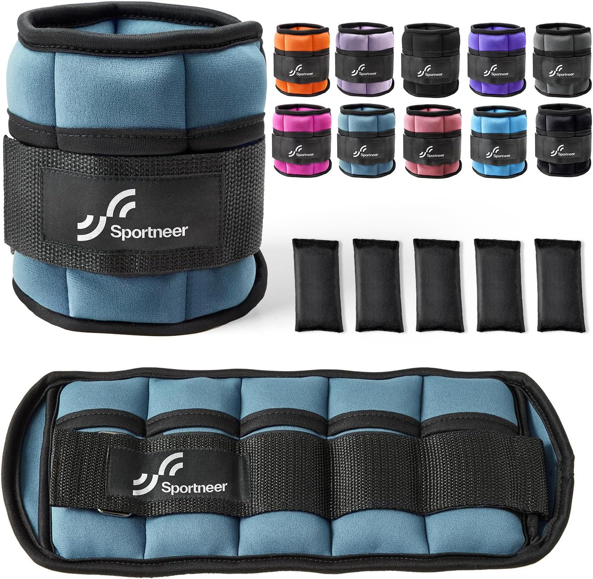 Sportneer Adjustable Ankle Weights, 2-10 lb per Pair, Removable Weights