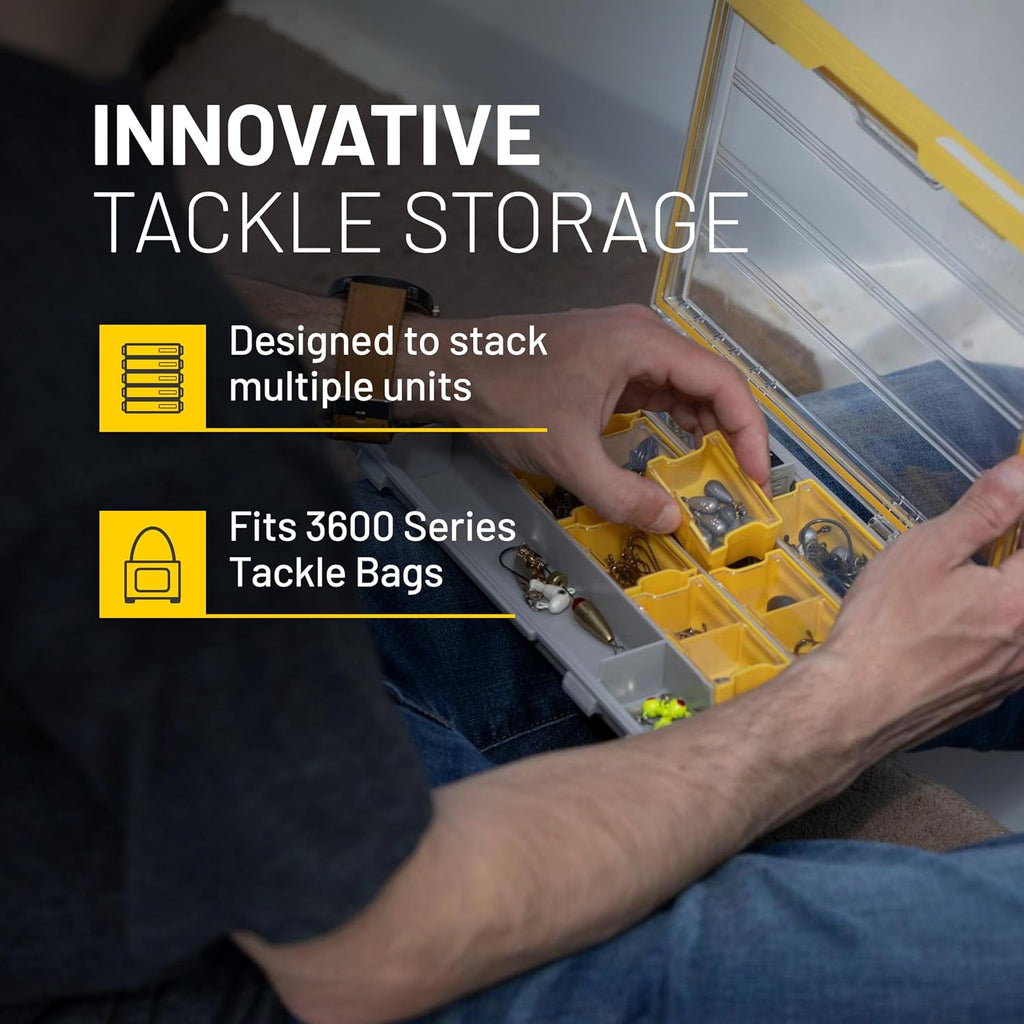 Plano EDGE 3600 Terminal Tackle Storage, Gray and Yellow, Includes 10 Hook Retainers, Rustrictor Rust-Resistant Technology, Waterproof Premium Fishing Utility Box