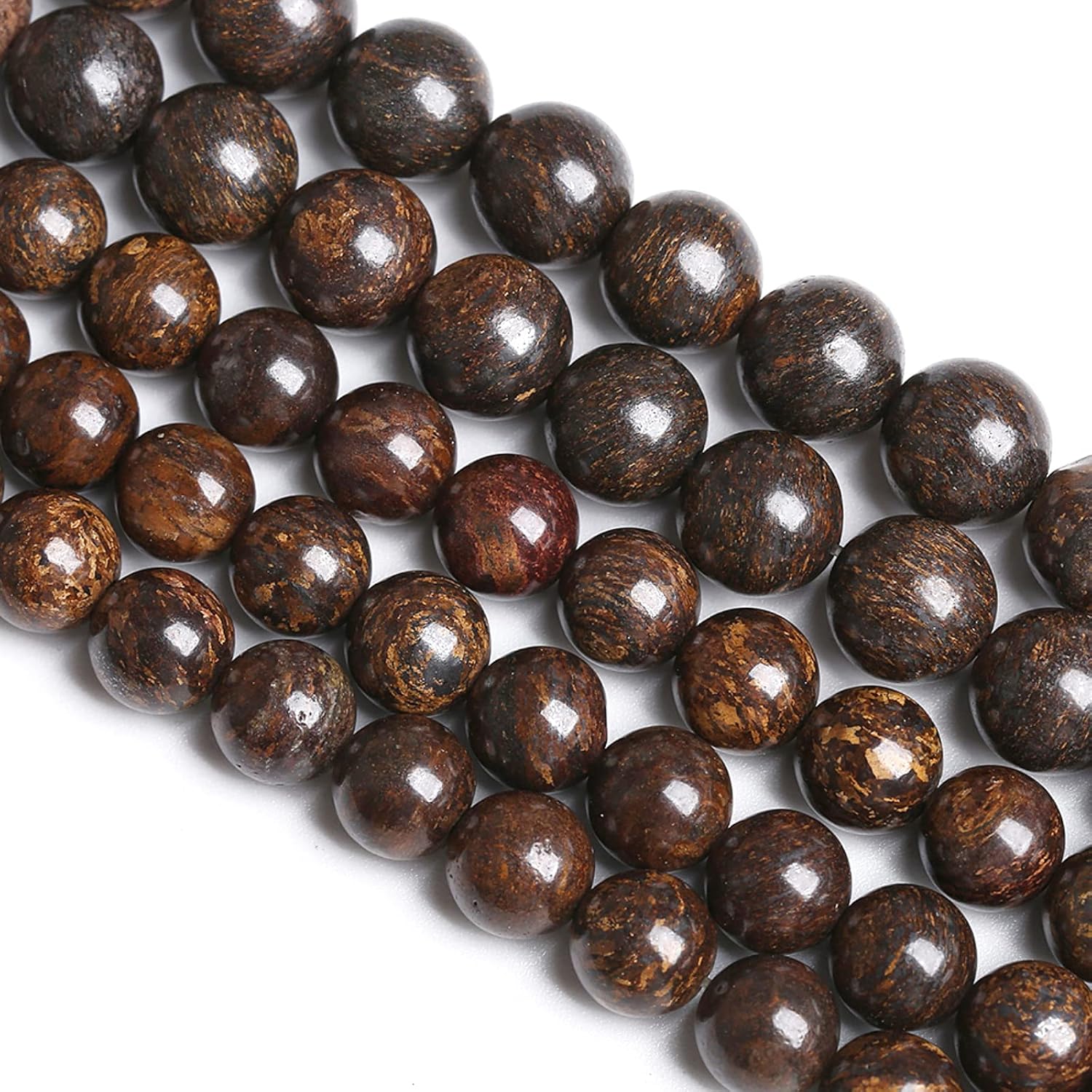 12MM 30PCS Natural Stone Bronzite Gemstone Spacer Loose Beads for Jewelry Making DIY Bracelet Necklace 1 Strand