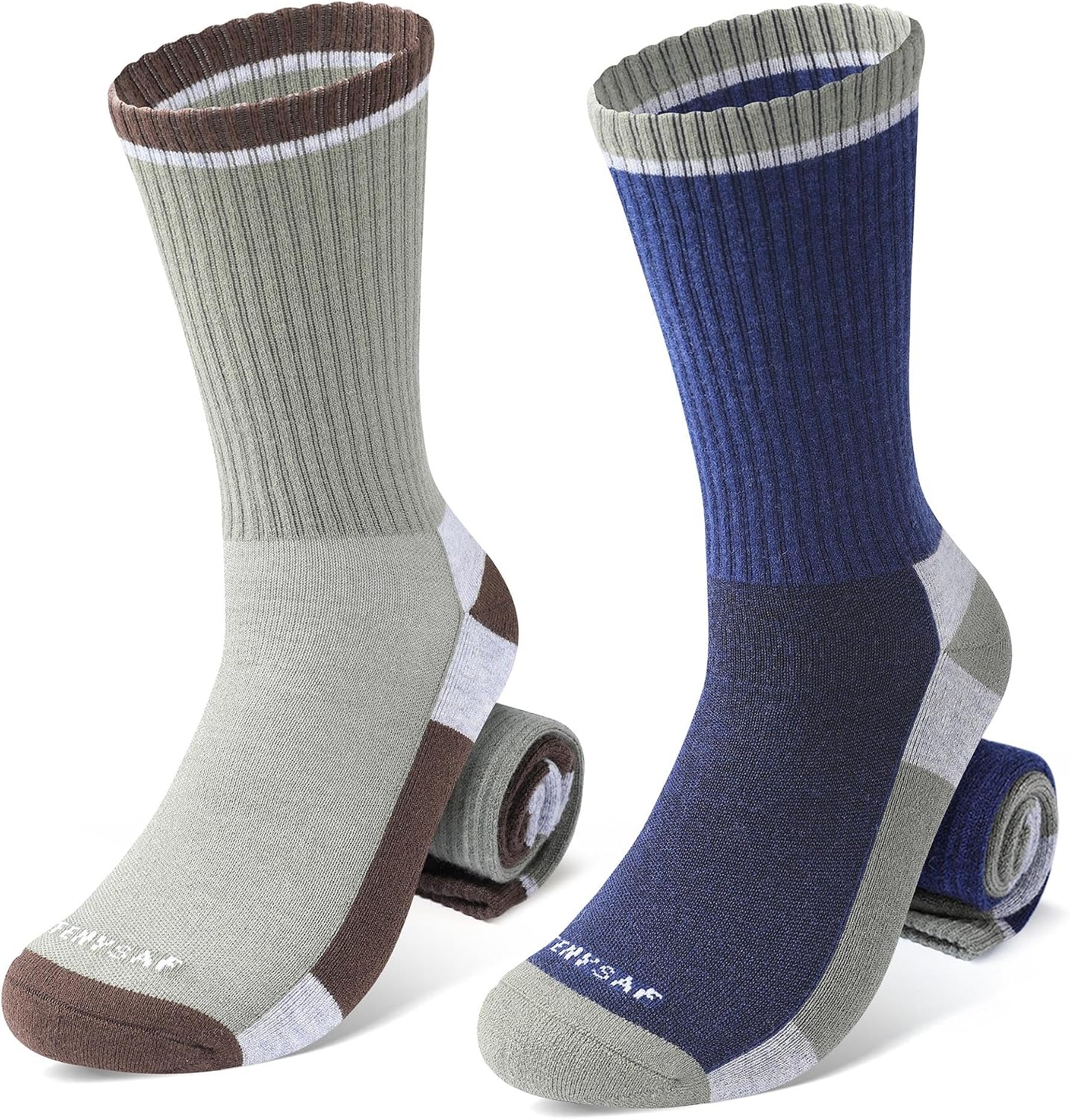Wool Hiking Socks for Men - Women Lightweight Crew Merino Wool Socks with Cushion for Camping Hunting Work,4 pack
