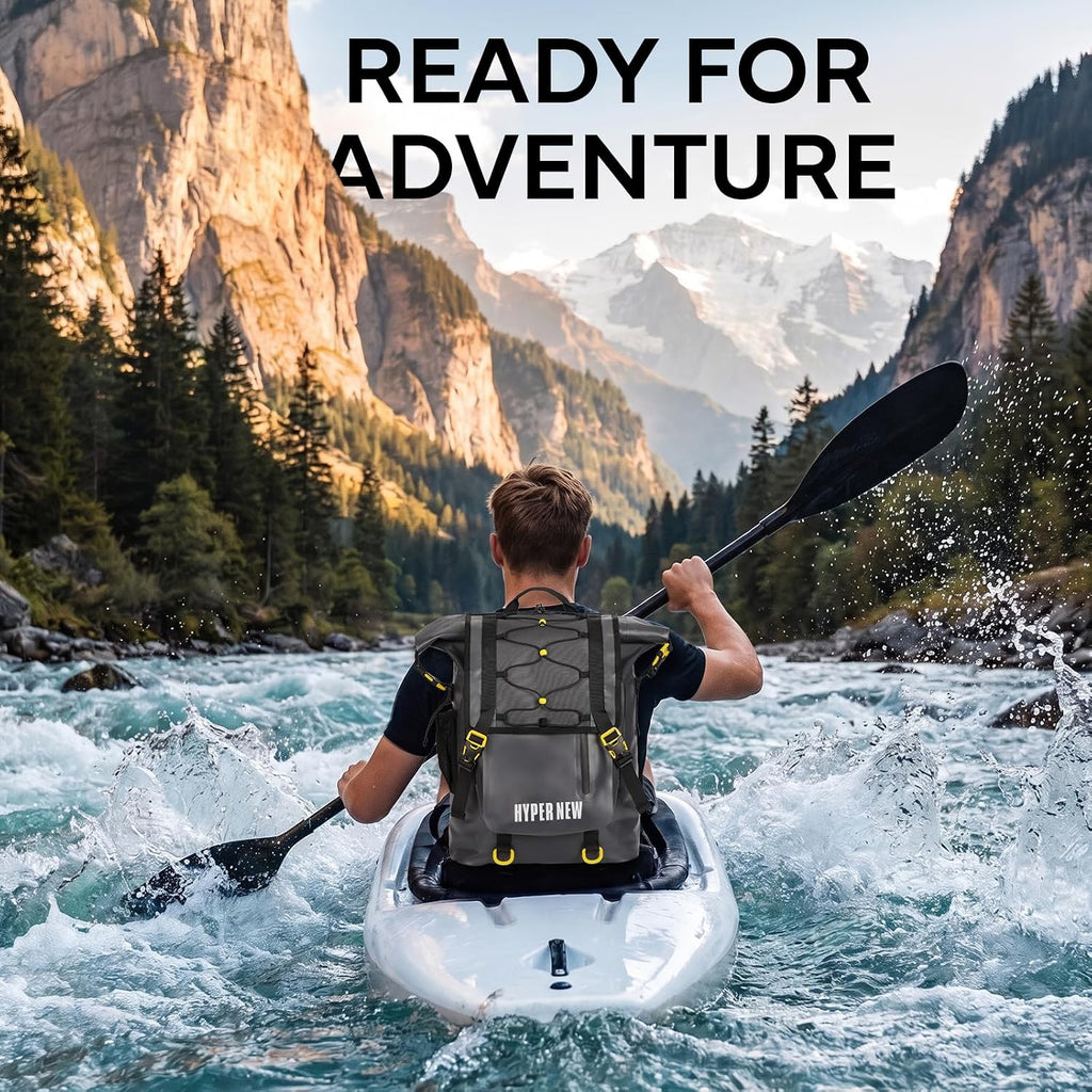 30L Dry Backpack Waterproof, Dry Backpack for Men Women, Ideal for Kayaking, Boating, Paddle Boarding, Fishing, Hiking, Camping & Outdoor Travel Essentials
