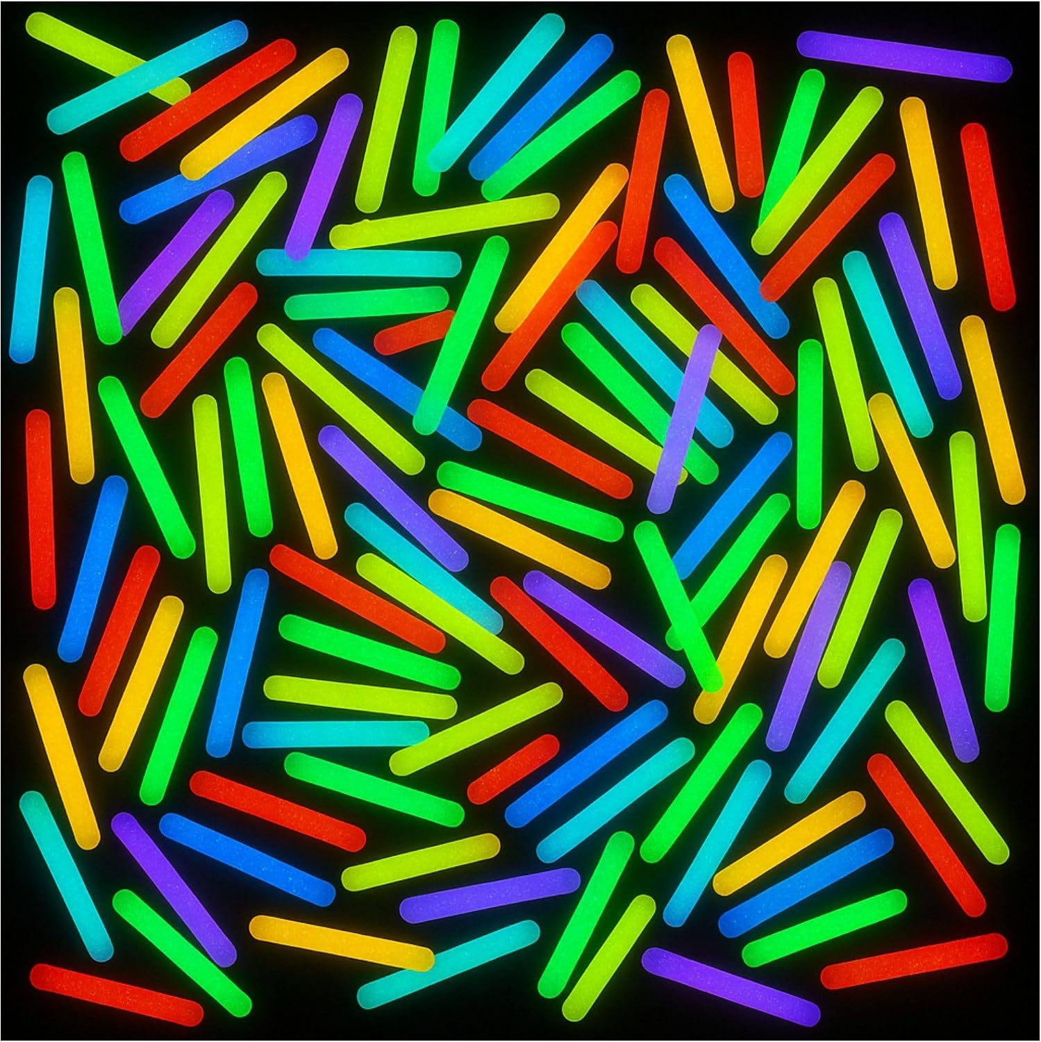PartySticks Mini Glow Sticks 200 Pack Glow-in-the-Dark Small, for Easter Eggs, 5 Colors, Neon Light Sticks Bulk Party Favors, Easter Basket Stuffer Party Pack, Weddings Classroom Decorations Prizes