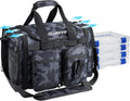 PLUSINNO Tackle Bag - Expandable Fishing Bag for Saltwater & Freshwater - Water Resistant Fishing Gear