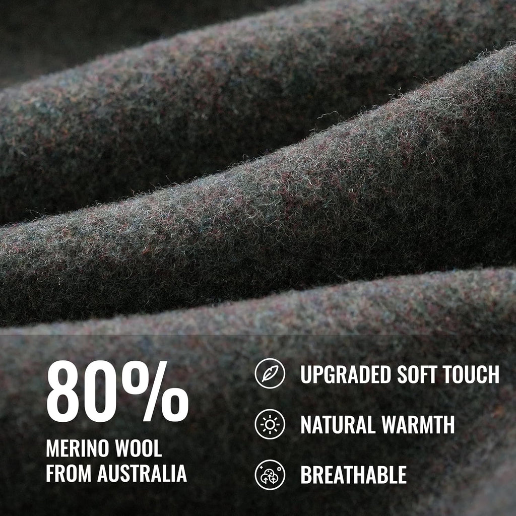 ACUSHLA Merino Wool Blanket Warm Throw Camping Bed Outdoor Travel Car,Green