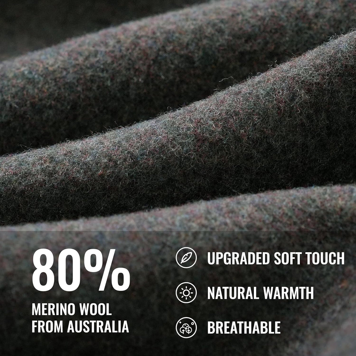 ACUSHLA Merino Wool Blanket Warm Throw Camping Bed Outdoor Travel Car,Green