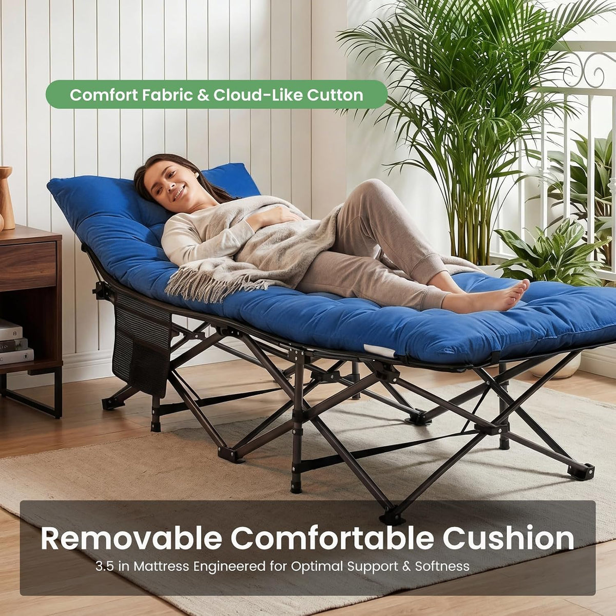 OLIXIS Camping Cot, Camping Bed, Sleeping Cot, Rollaway Bed