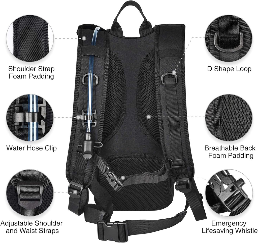 NOOLA Hydration Backpack with 3L Water Bladder for Hiking, Tactical Pack