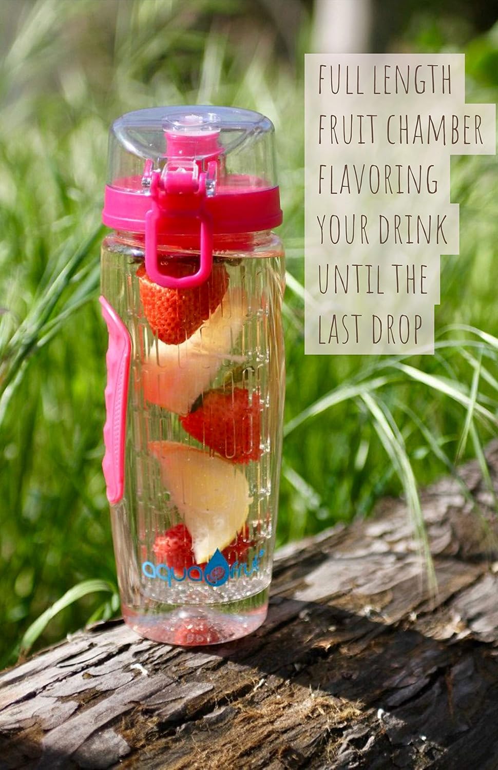AquaFrut 32 OZ Fruit Infuser Water Bottle, BPA-Free Tritan Infusion Bottle