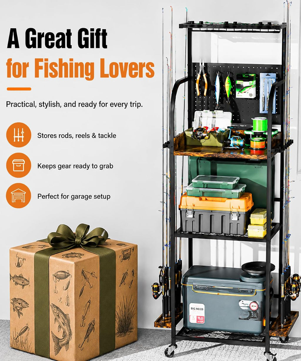 Homde Fishing Rod Holders for Garage: Large Capacity up to 12 Rods