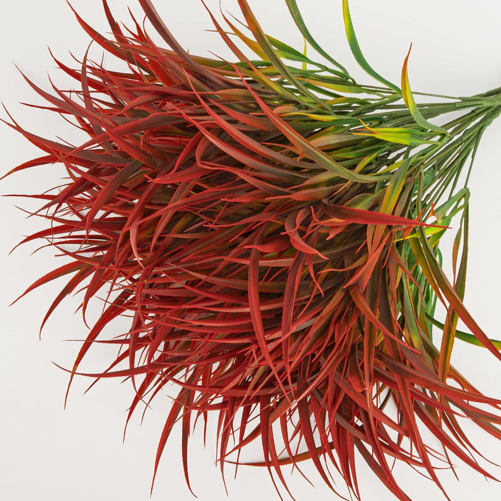 Ouddy Decor 16 Pcs Artificial Plants Outdoor Fake Fall Greenery Stems, Red