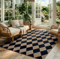 Lahome Checkered Easy Jute 5x7 Outdoor Rug, Washable Rugs for Living Room