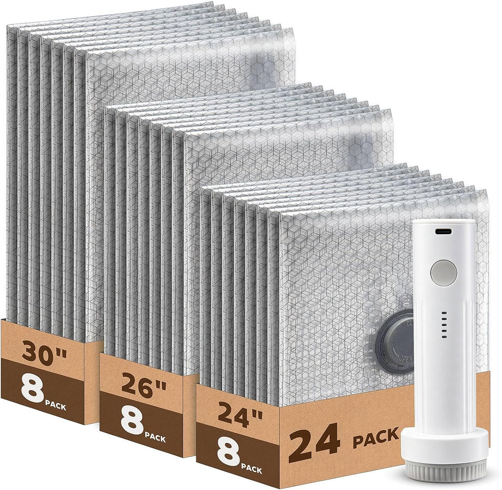 18 Pack Vacuum Storage Bags with Pump Space Saving for Luggage and Closet