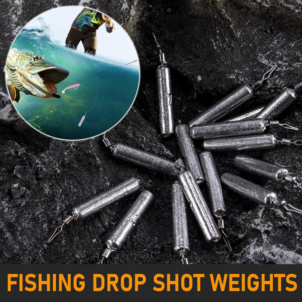 Dr.Fish Drop Shot Fishing Weights with Swivel Bass Pencil Sinkers