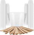 Pouring Masters 2 Oz (60 ml) Liquid Measuring Cups, 100 Pack with 25 Sticks