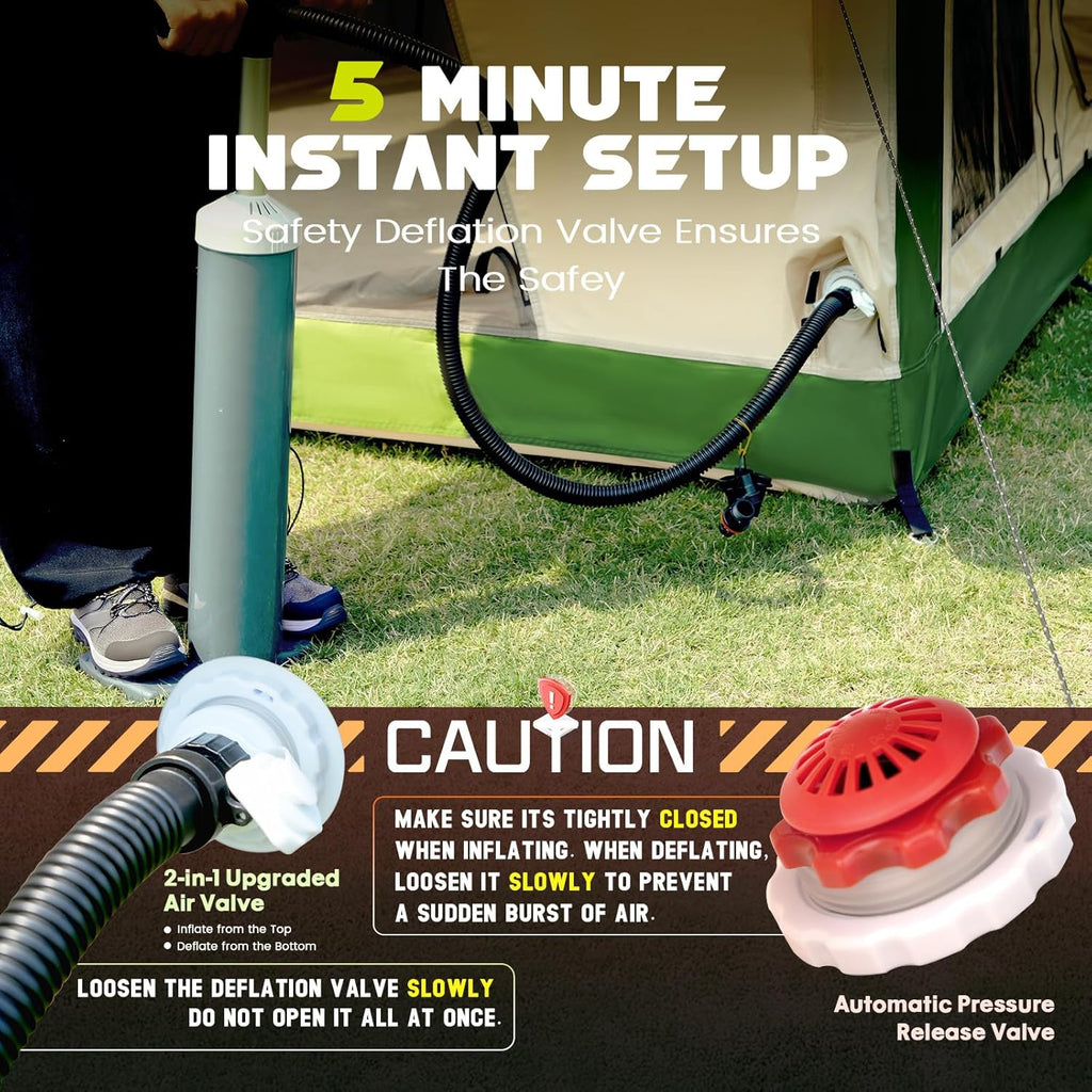 Inflatable Tent with Skylight & Stove Jack,Blow Up Tents, Hot Tent