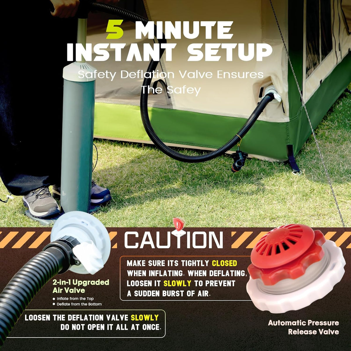 Inflatable Tent with Skylight & Stove Jack,Blow Up Tents, Hot Tent