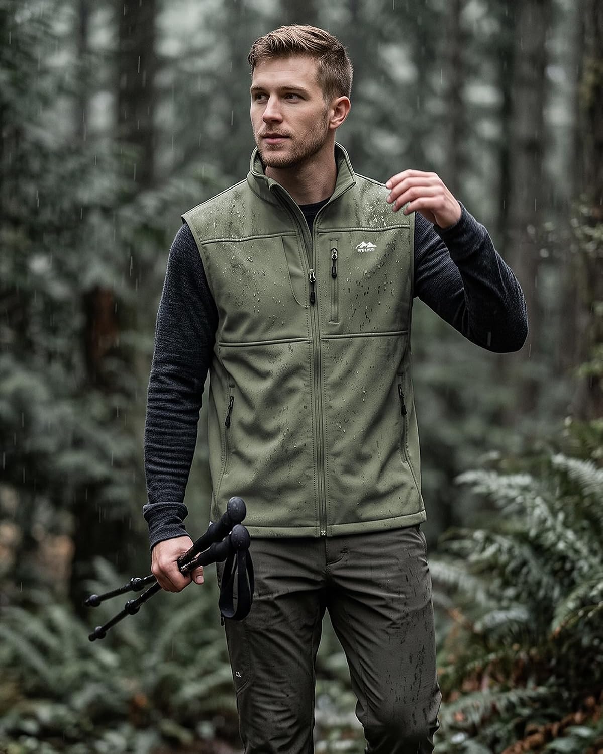 WULFUL Men's Golf Vest Windproof Lightweight Outerwear Sleeveless Jacket