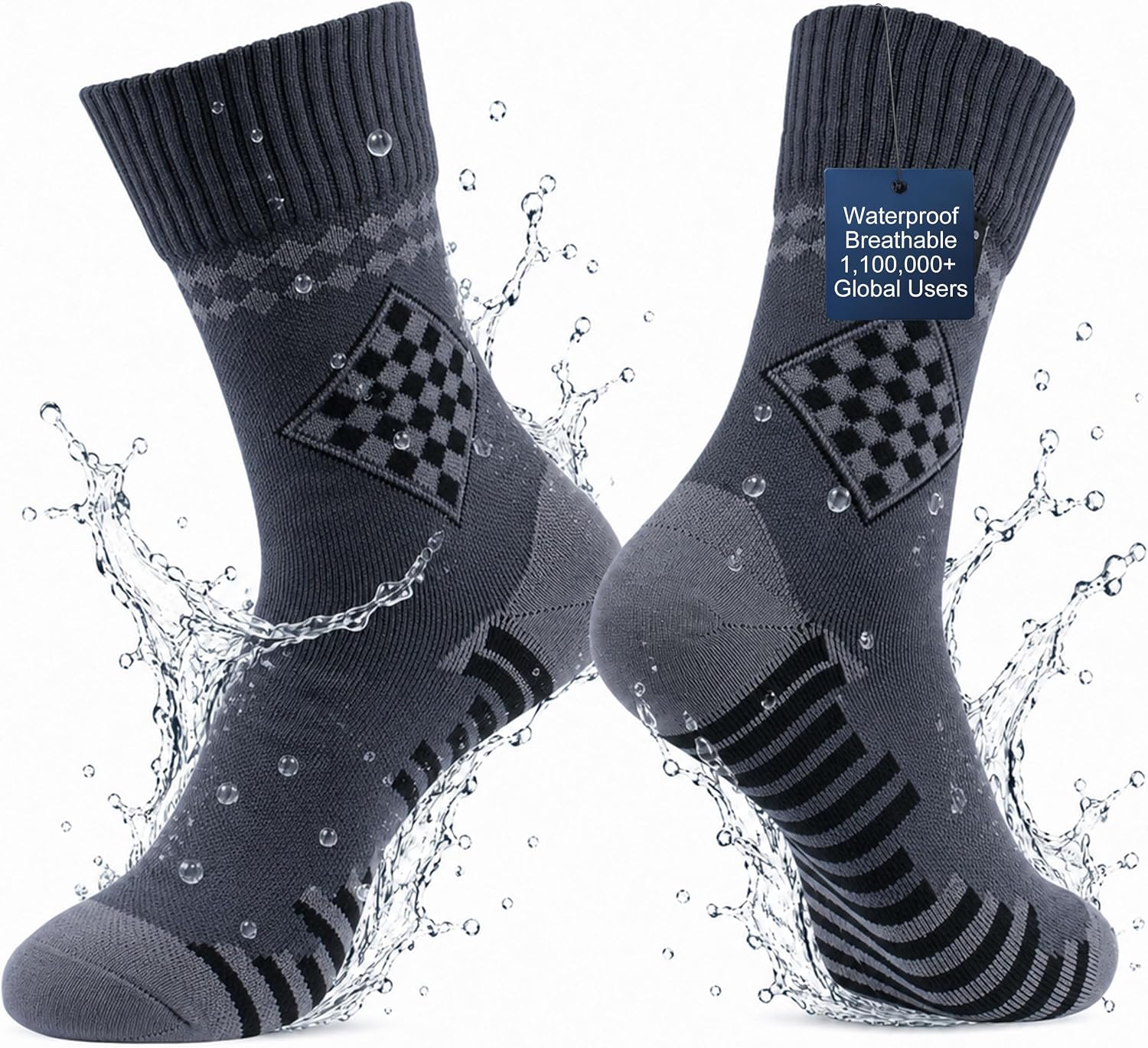RANDY SUN Waterproof Breathable Socks, [SGS Certified] Unisex Skiing Trekking Hiking Wading Trail Socks
