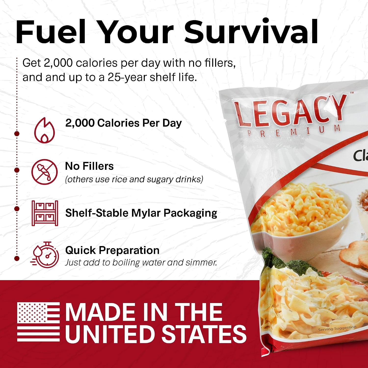Legacy Food Storage 120 Serving Emergency Food Supply Bucket, 15 Entrees, 45,720 Total Calories, Shelf Stable Lunch & Dinner, Freeze Dried Survival Meals for MRE Camping, Hiking, Prepping