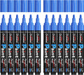Overseas 12 Pack Blue Acrylic Paint Pens Permanent Markers, Medium Tip